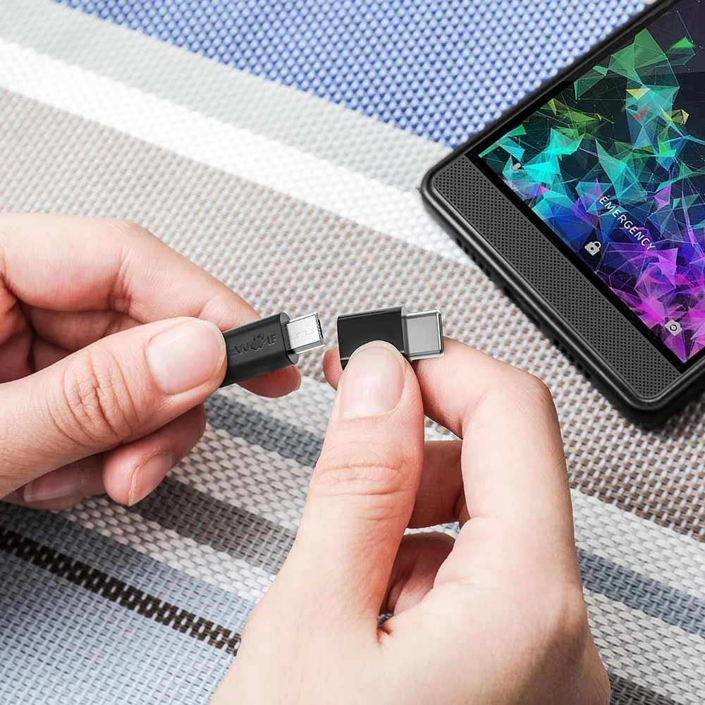 Кабель передачи данных Blitzwolf 2 в 1 Micro USB кабель для быстрой зарядки с адаптером Type C