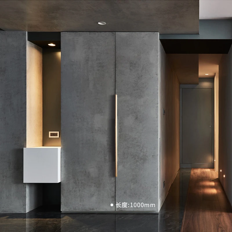 Черно Золотая длинная Невидимая ручка AOBT 120 мм алюминиевая дверная шкафная