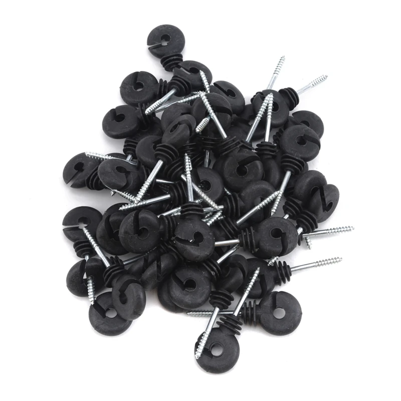 

50pcs / Package Black Animal Husbandry Electronic Fence Insulation Nail Wire Safety Agriculture Gardening Accessories