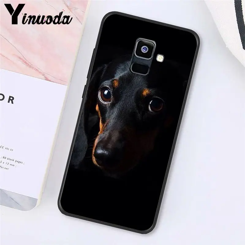 Yinuoda мультфильм Животные собаки таксы, чехол для телефона для samsung Galaxy A7 A50 A70 A20 A30 A40 A8 A6Plus A8Plus A9 - Цвет: A8