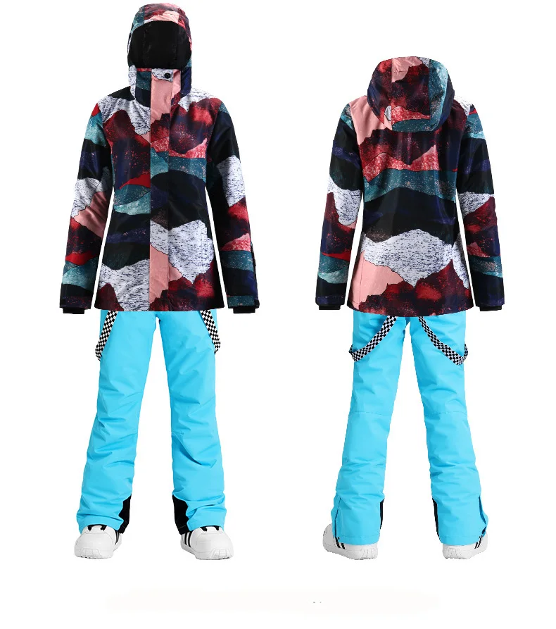 Женский лыжный костюм высококачественный зимний ветрозащитный Теплый