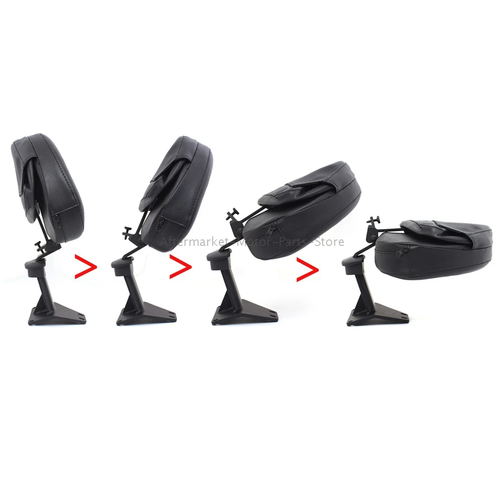 

Black Driver Backrest Pad Motorcycle Rider Backrest Back Support Leather Adjustable For Honda Goldwing 1800 GL1800 18-20
