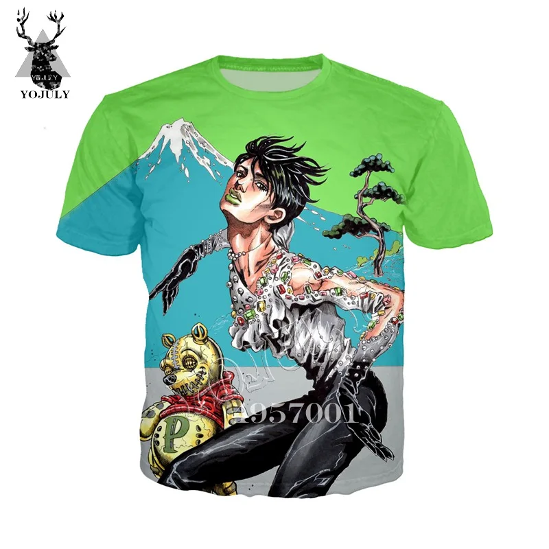 

SONSPEE JoJo Bizarre Adventure Men 3D Print T-Shirt Anime Women Shirts Unisex Fashion Novelty Streetwear Funny T Shirt Tops TS03