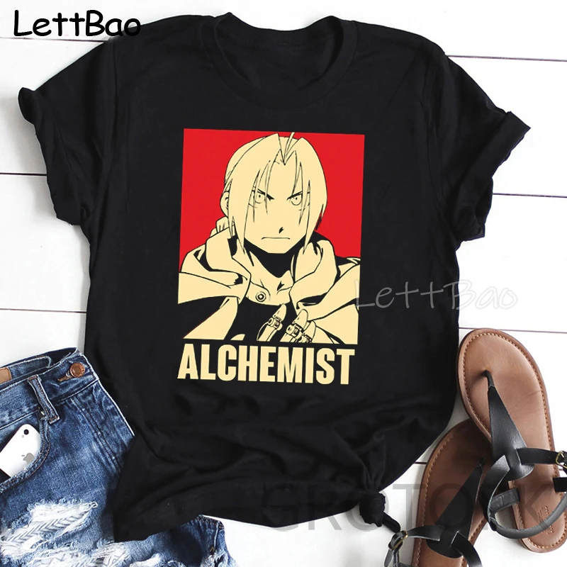 Full Metal Alchemist Brothers Japanese Anime T Shirt Women Top Harajuku T-shirt Funny Alphonse Elric Graphic Aesthetic Tshirt