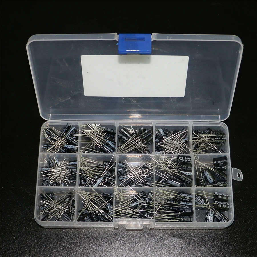 

215pcs/lot 15Value Capacitor Kit Assortment Set 16V/25V/50V(0.1uF-330uf) Electrolytic Pack 0.1UF 2.2UF 4.7UF 22UF 33UF 47UF330UF