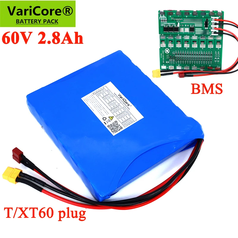 

Литий-ионный аккумулятор VariCore 60 в 18650 Ач 16S1P 156WH с bms для электрического одноколесного велосипеда, электрических скутеров, балансирующего авт...