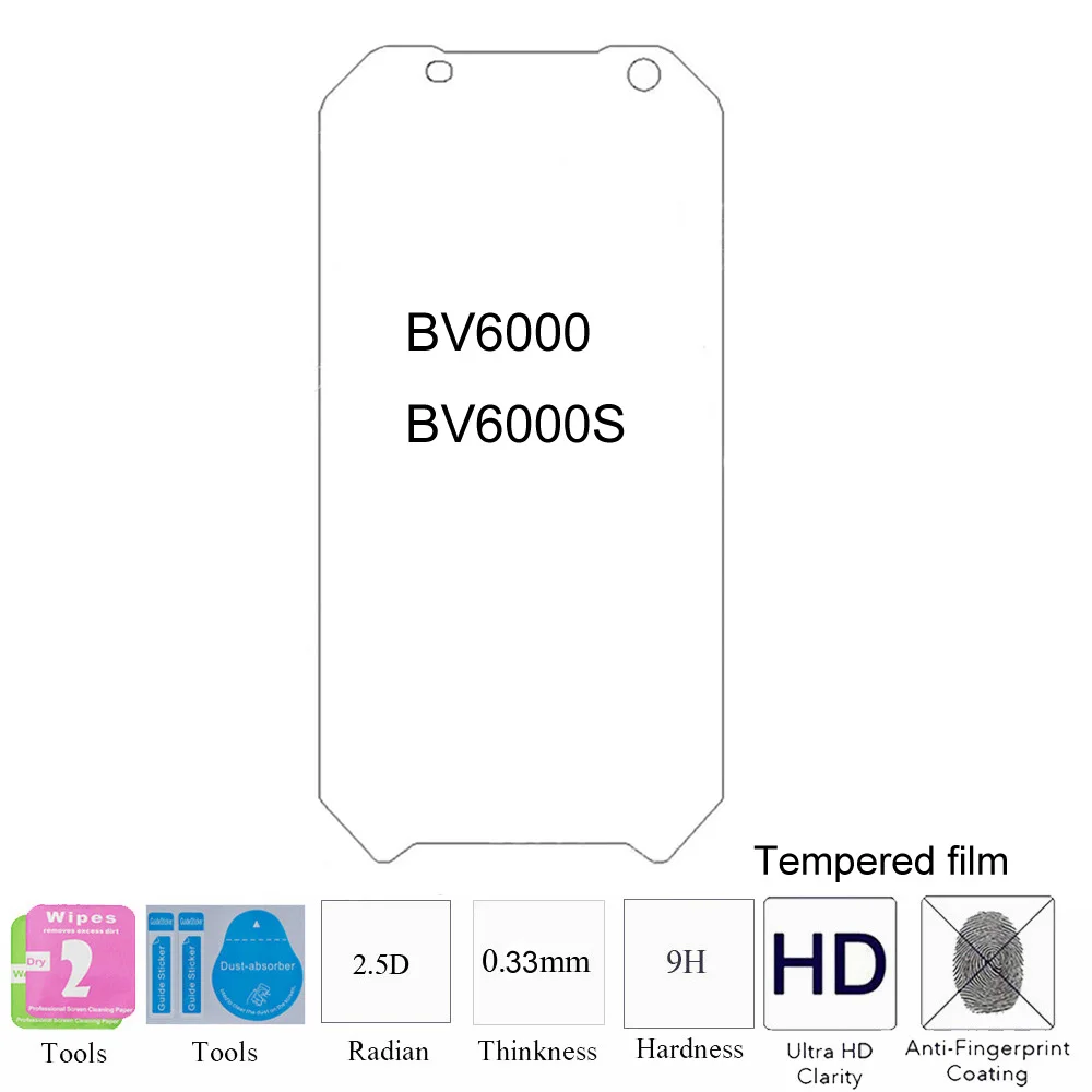 Закаленное стекло для BV9100 BV9900 Pro BV6100 BV6000 BV6000S BV6800 BV7000 BV8000 2 шт. Защитная пленка