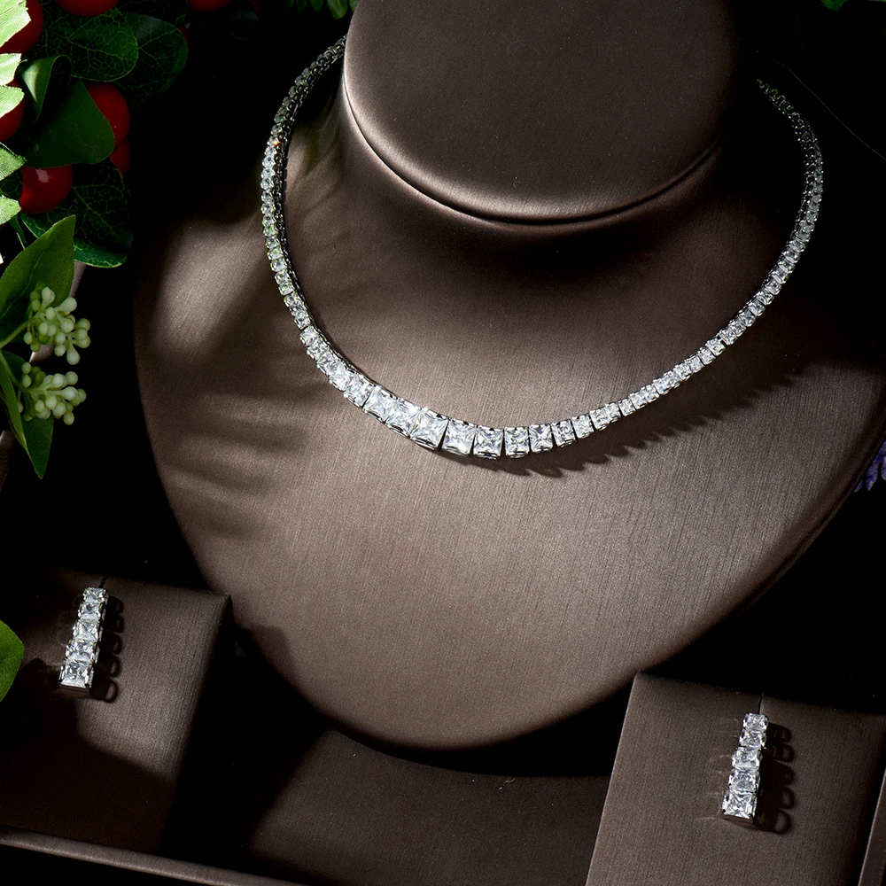 Свадебные серьги и подвески HIBRIDE AAA с фианитом|Ювелирные наборы| |