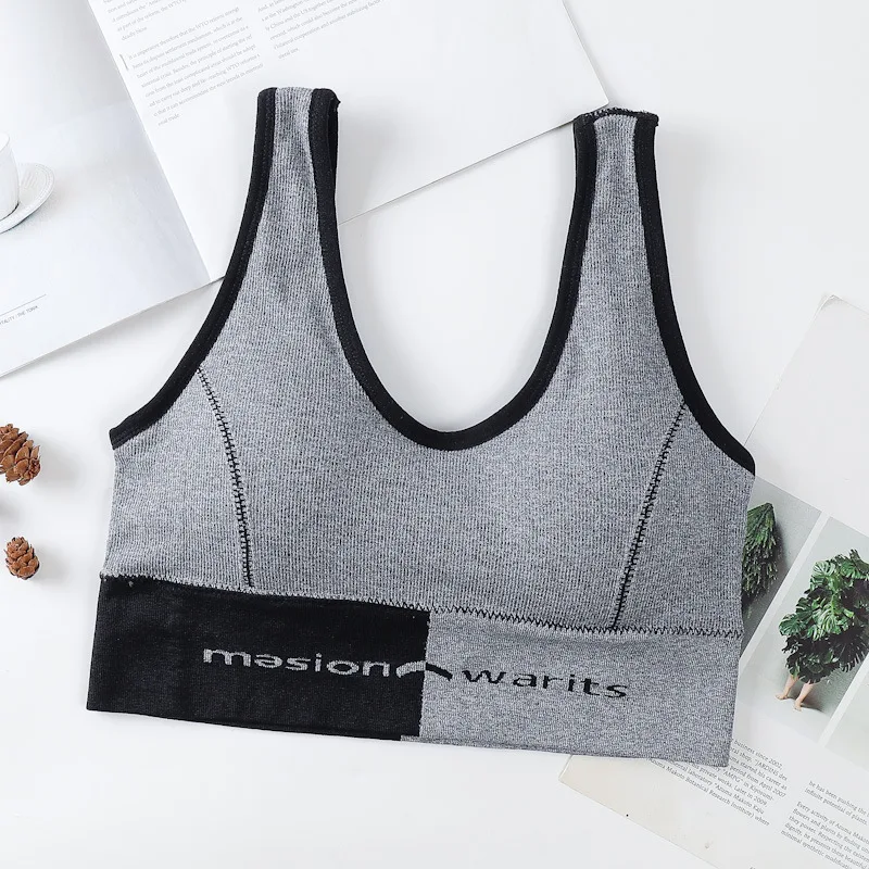 

Fashion Lingerie Sexy Splici Bra Pads Removable Seamless Running Fitness Sports Bralette Bandeau Gather No Steel Women Tube Tops