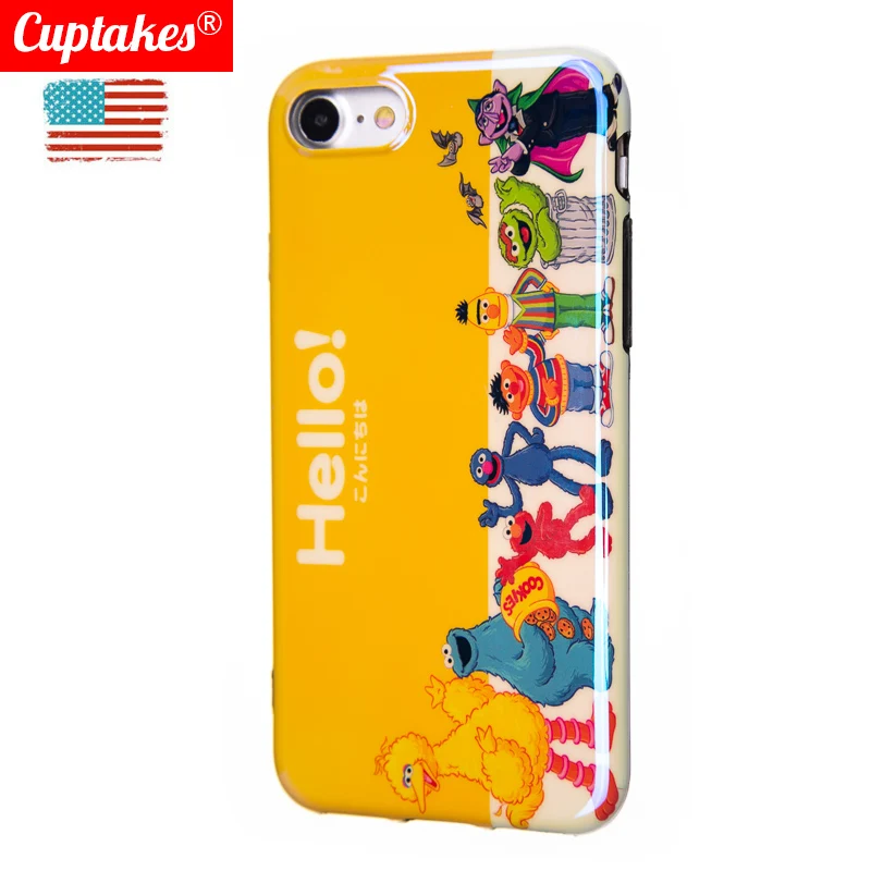 Luxury Glossy Soft Silicone Case for iPhone 7 8 X 6 6S 8Plus 10 XS Max XR Cover Cute Cartoon Animal Hello Friend Shell Love |