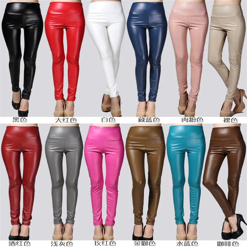 Новинка 2010 Весенняя женская брендовая одежда узкие брюки из искусственной кожи с