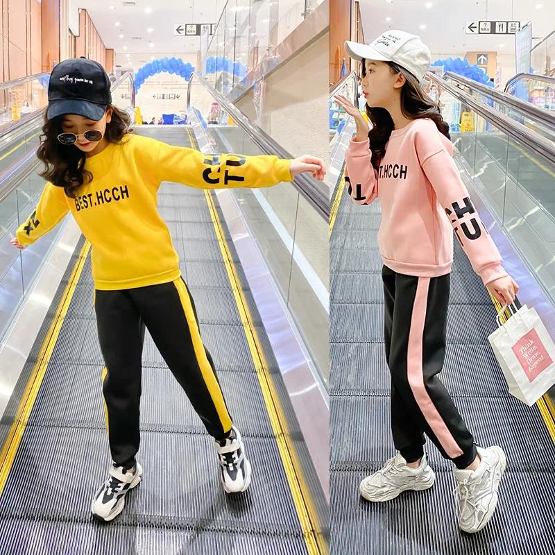 Одежда для девочек костюмы из рубашки с длинными рукавами и штанов на осень весну