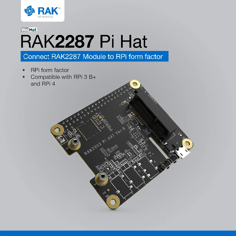 RAK2287 шляпы Pi плата преобразователя разъем для PCIe совместим с raspberry 3B + и RPi4 |