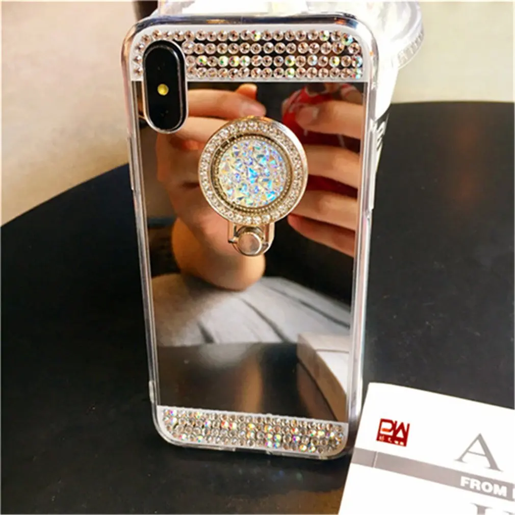 Роскошный блестящий чехол со стразами для Iphone 7 8 4 5 6 6S Plus X телефона 2018 защитный на