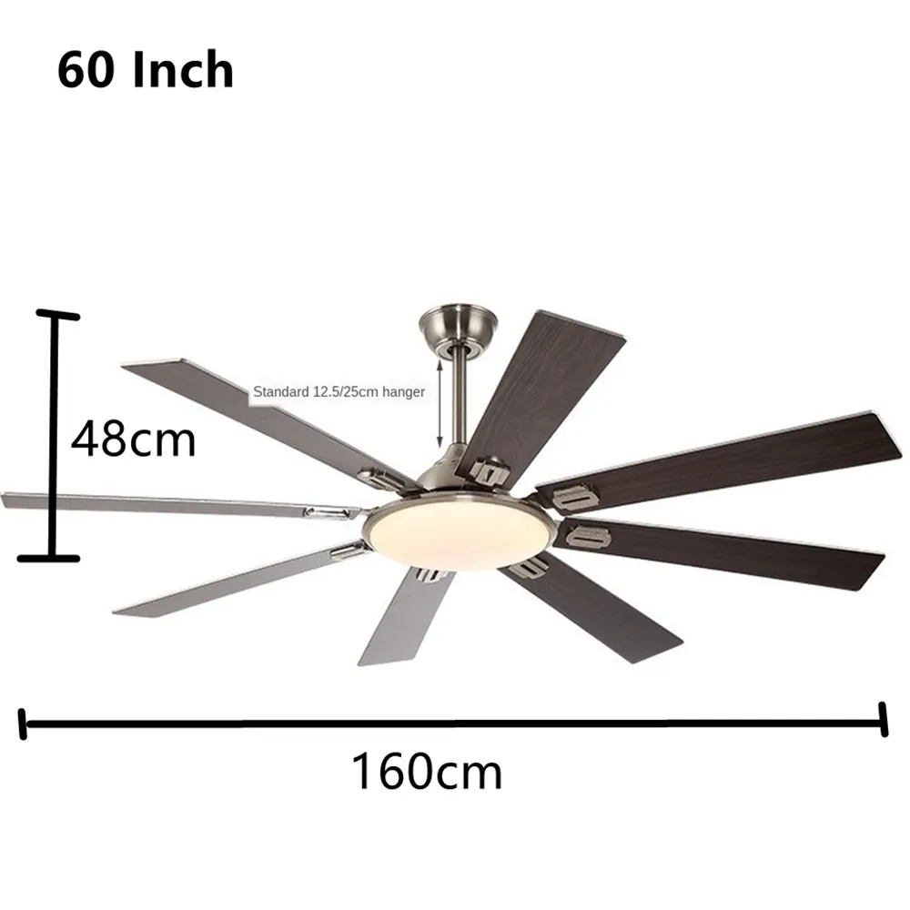

60 Inch 8 blade ceiling fan with lights remote control DC frequance ventilator lamp Reversible Home Fixture Silent Motor cieling