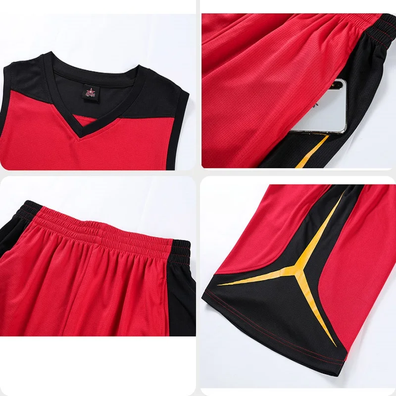 

Sleeveless Shirts Shorts Suit Basketball Team Uniform Training Suit Basketball Vest Equipment Quick Drying
