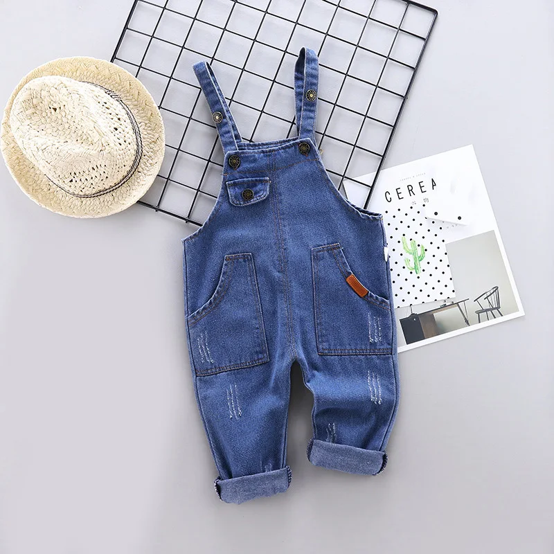 

Summer Fashion Children Kids Little Girls Denim Overalls Trend Boys Jeans Cotton Clothing Baby Girl Jumpsuit Casual Loose Suits
