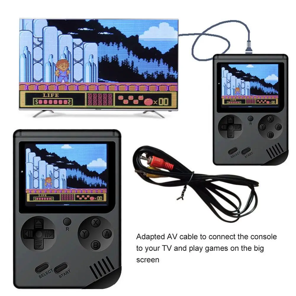 Портативная игровая консоль 400 игр Аккумулятор 1000 мАч ретро видео геймпад 2