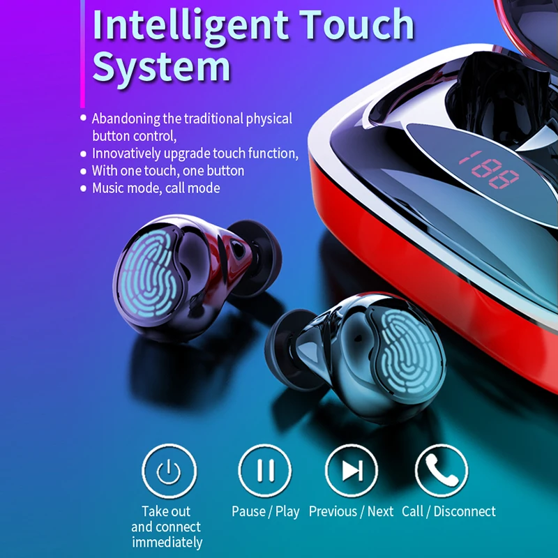 Bluetooth наушники TWS V5.0 с сенсорным управлением бинауральные aptx без потерь