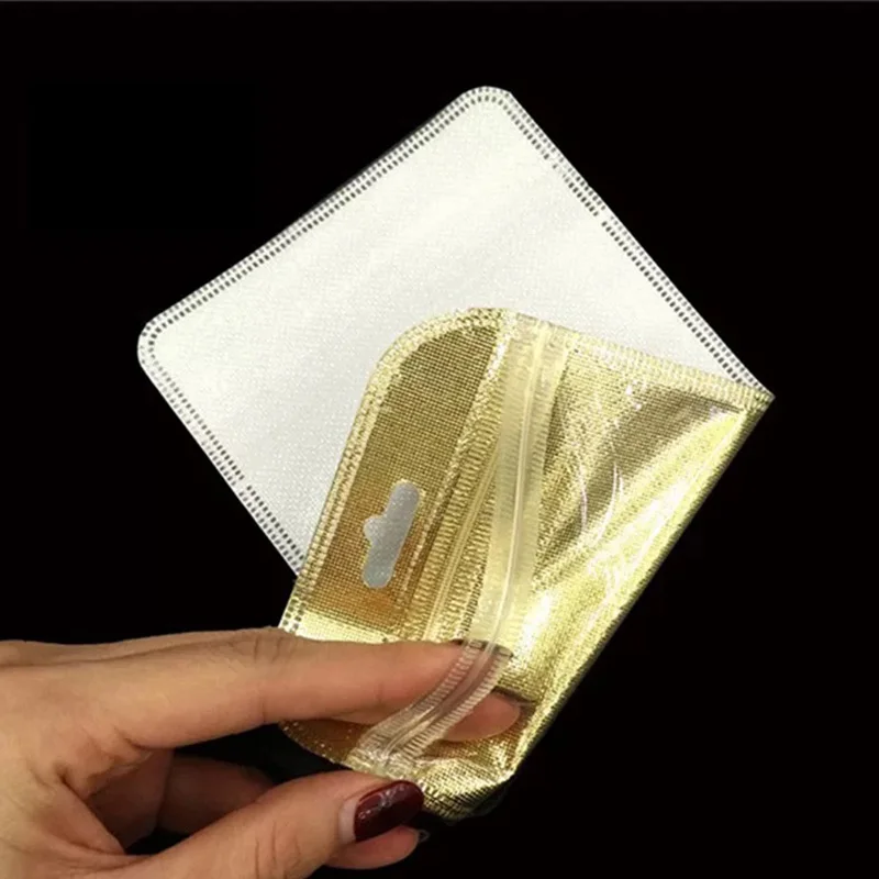 50pcs Small Size Mini Zip Lock Bag Plastic PE Gold Silver Self Sealing Storage Jewelry Packing Pouch Clear Resealable Bags | Дом и сад