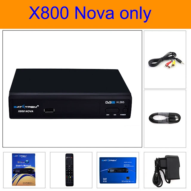 X800 Nova Only SATXTREM X800 NOVA Бесплатный ДЕШИФРАТОР спутникового телевидения H.265 поддержка Европы IP tv Cam коробка Spain combo DVB S2 Satelite приемник - Цвет: X800 Nova Only