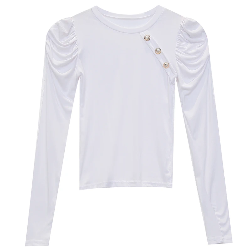 Весна/Лето 2020 Новый Французский Ретро рукав пена тонкий подходит все в одном