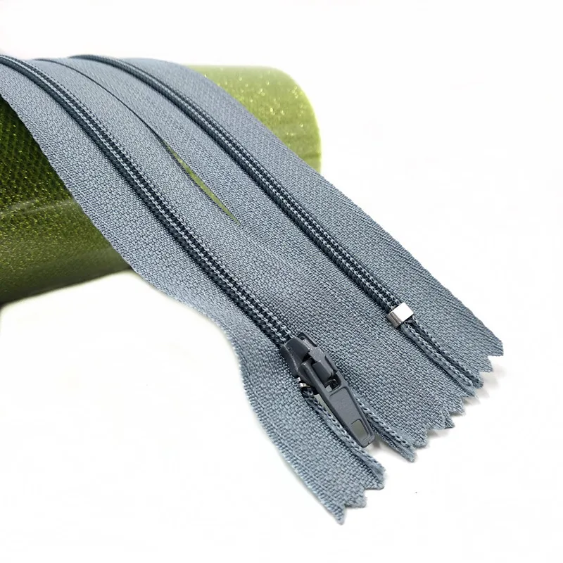 Grey 2pcs 20 см смолы невидимые молнии фиолетовый оранжевый зеленый черный DIY нейлон катушки молнии для швейной одежды 2 шт./лот - Цвет: Grey 2pcs