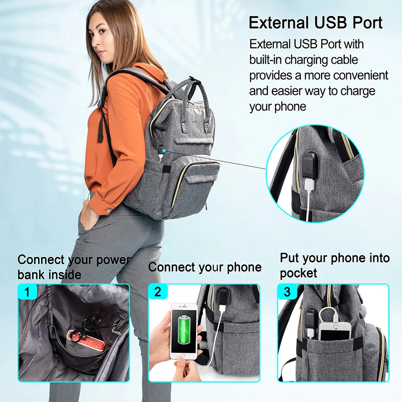 Рюкзак для ноутбука 15 6 дюйма с USB-разъемом женщин и мужчин Многофункциональный