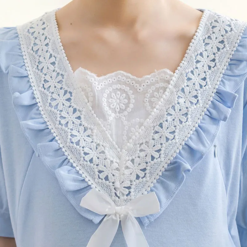 Ночная рубашка для беременных женщин летнее платье Пижама кормящих