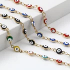 Модные детские браслеты от сглаза из нержавеющей стали, золотые, синие, красные, эмалированные браслеты из бисера для девочек, ювелирные изделия на удачу с турецким глазом, 1 шт.