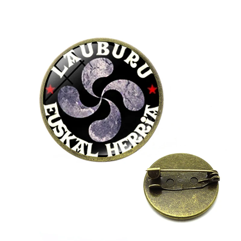 Lauburu баскский крест Броши Знак Круглый амулет талисман логотип булавки ювелирных
