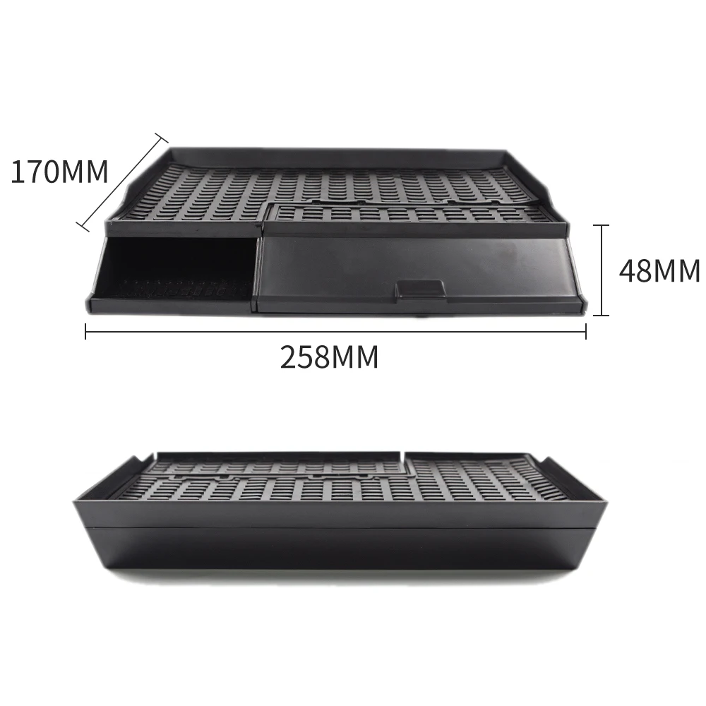 

For Tesla Model 3 2018-2019 Car Central Armrest Box Stowing Tidying Glove Box Double Storey Non-Slip Car Organizer