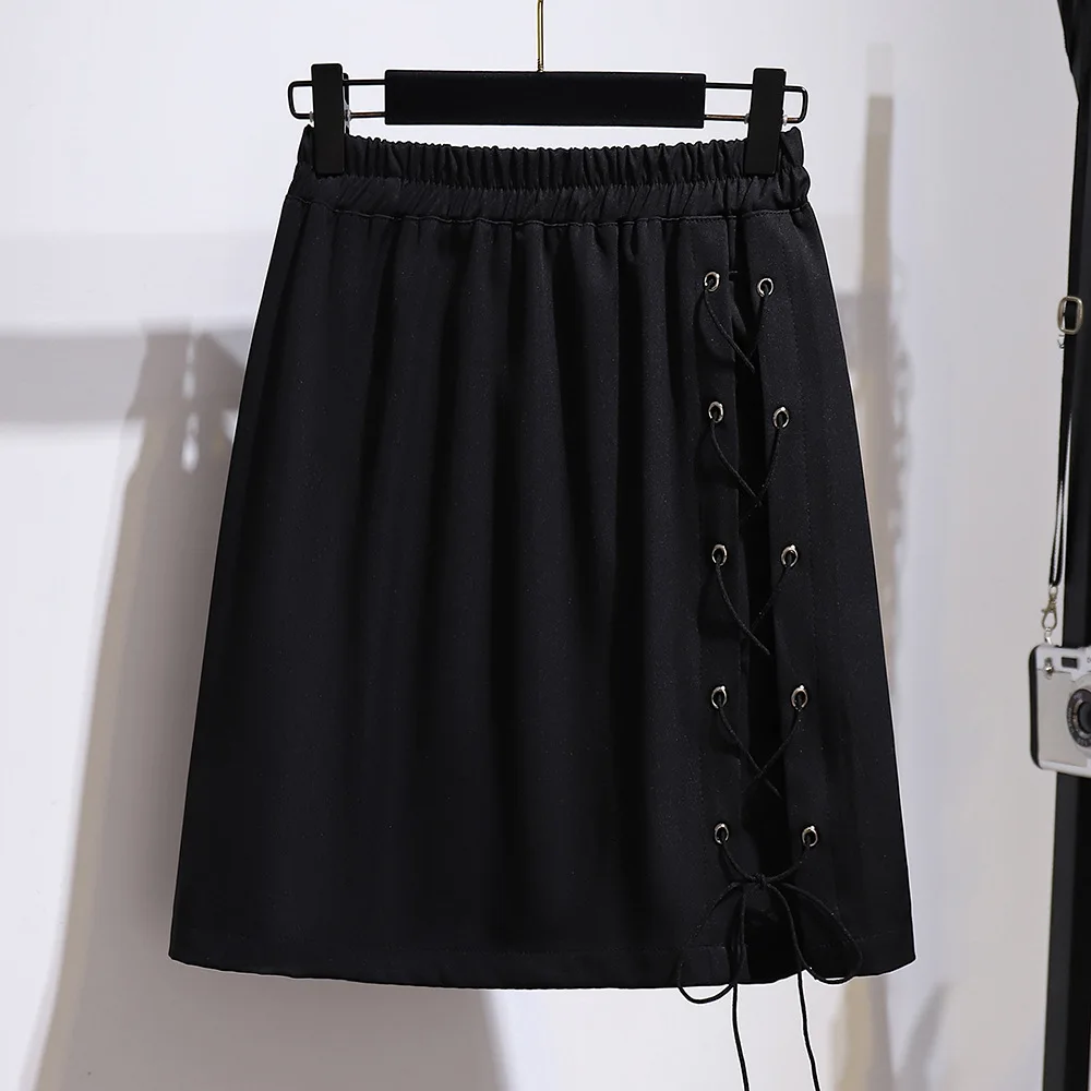 

2XL To 6XL Plus Size Skirts Women Clothing Lace Up Elegant Summer Skirt Irregular Package Hip A-line Casual Skirts T61431