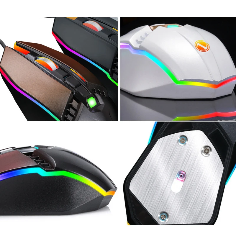USB Проводная оптическая мышь с RGB подсветкой профессиональная игровая 2400 DPI для ПК