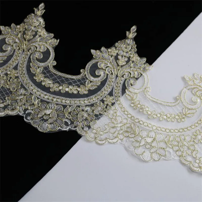 Нежный 1Yd светильник золотой кординг ткань цветок Venise Венеция сетка аппликация с