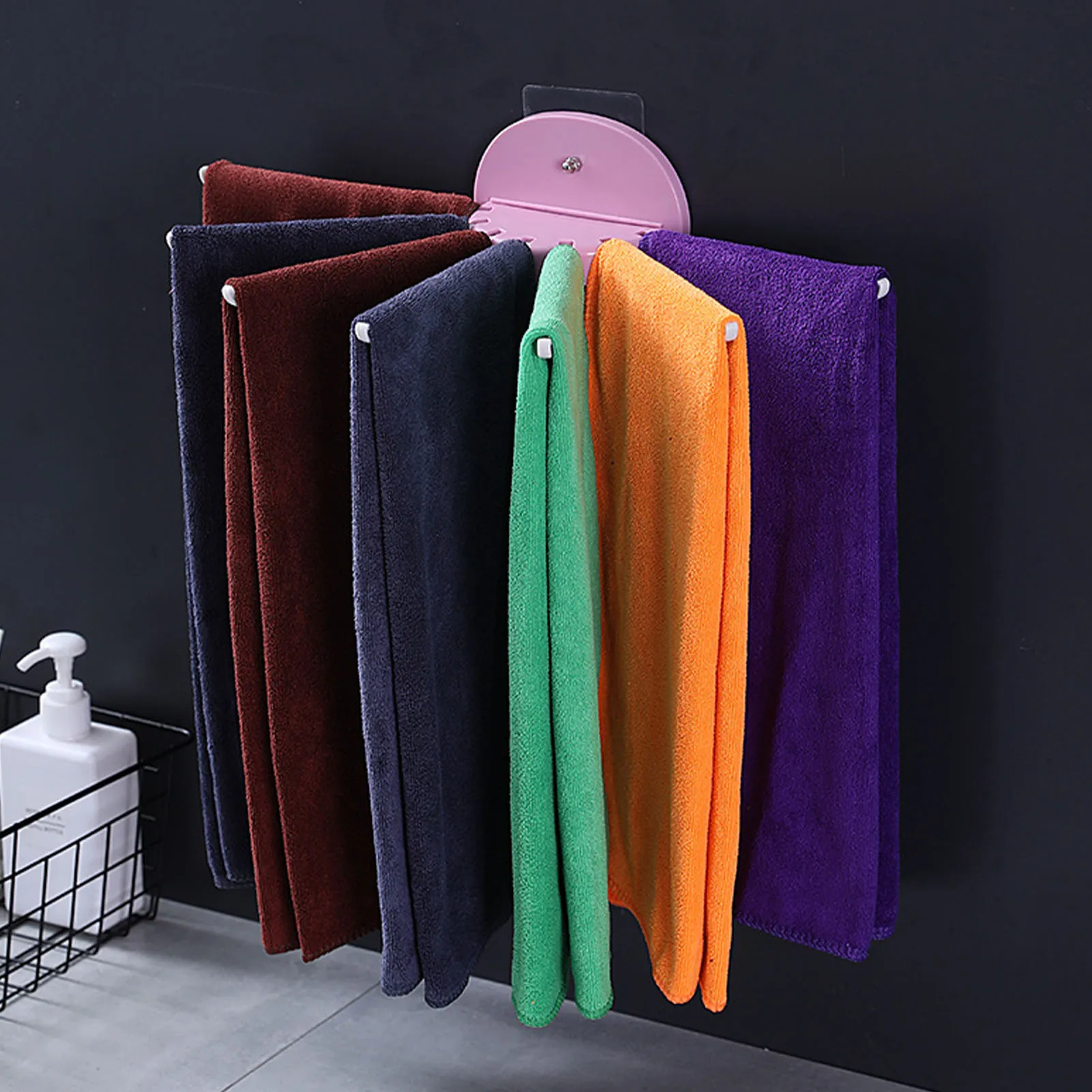 

2021 NEW 7 In1 Pull-out Rack Retractable Perforated Free Towel Rack Kitchen Shelf Bathroom Bedroom Storage Shelf Daily Supplies