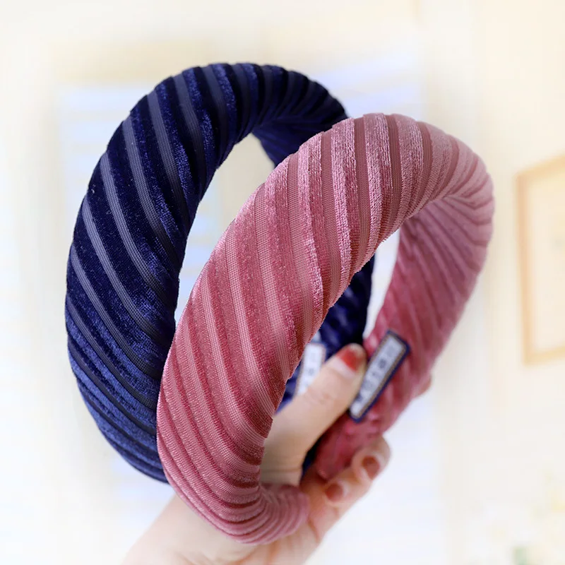 Женская однотонная повязка для волос аксессуары девочек велюровая на голову