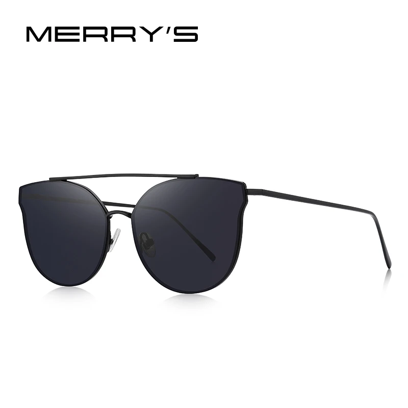 C01 Black MERRYS дизайн женские роскошные брендовые солнцезащитные очки кошачий глаз женские модные двухлучевые солнцезащитные очки UV400 защита S8089N - Цвет линз: C01 Black