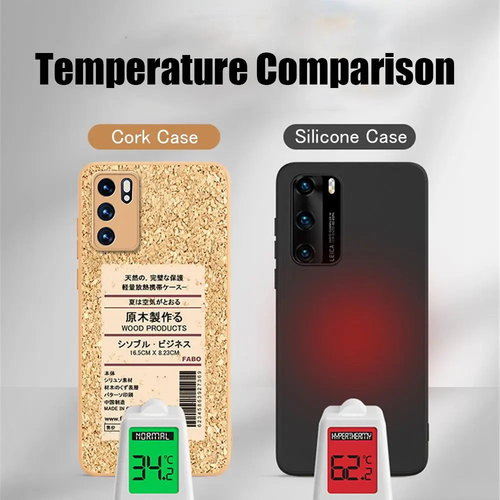 premium cork wood phone case for huawei p40 p30 p50 pro plus mate 30 40 20 pro plus nova 8 7 6 5 luxury autumn breathable cover free global shipping