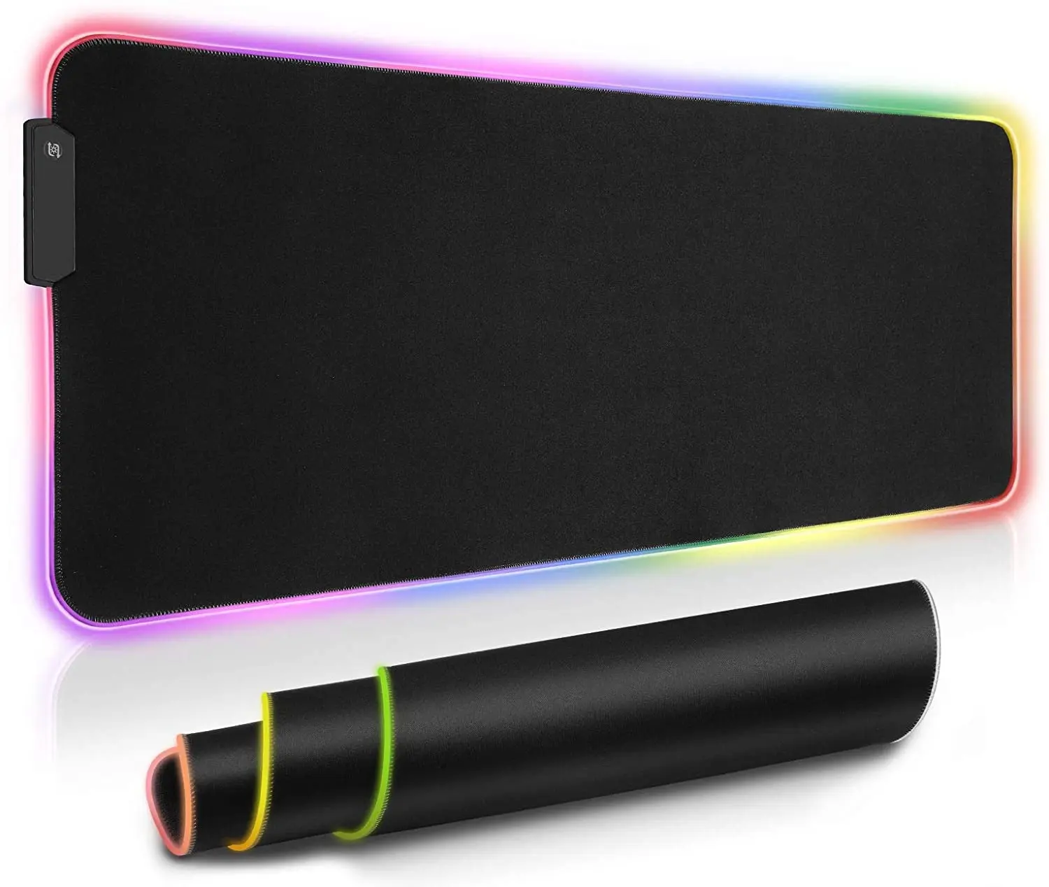 

RGB gaming mouse pad, LED soft extra large mouse pad, non-slip rubber base, computer keyboard and mouse pad