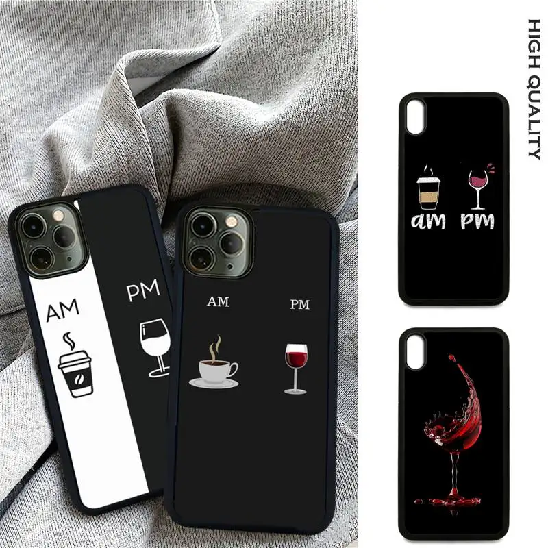 

Coffee Wine Cup Soft TPU Hard PC Mobile Phone Cover For Samsung S9 S10 S20 Plus S21 S30 Ultra S7 S8 S10e Note 9 20 Case