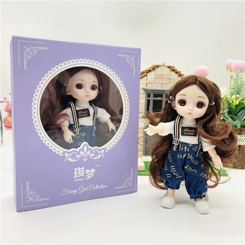 Милая кукла BJD игрушки 13 подвижных шарниров мини куклы с большими глазами платье