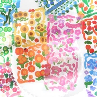jianwu 1pcs flower language series stickers kawaii girl colorful plants laser stickers scrapbooking diary decorative stationery