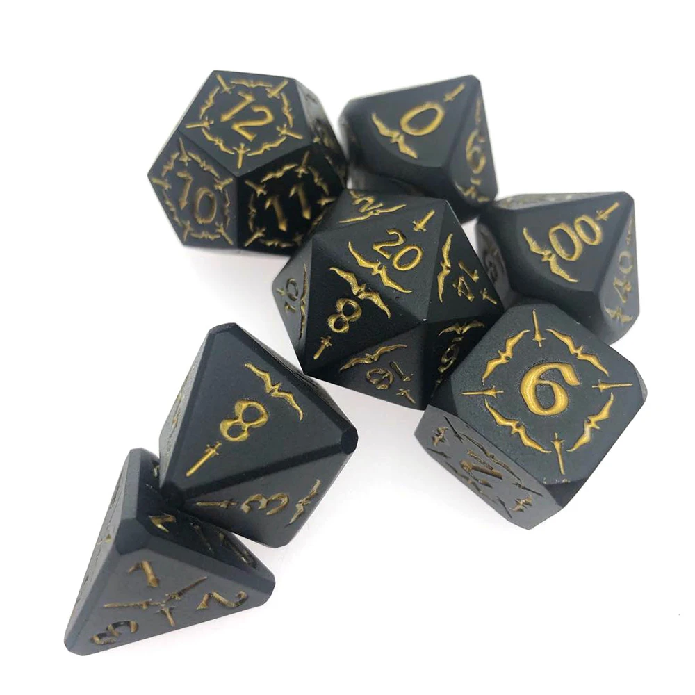 DnD металлические кости ролевые игры MTG Курсив шрифта включают в себя чехол разные