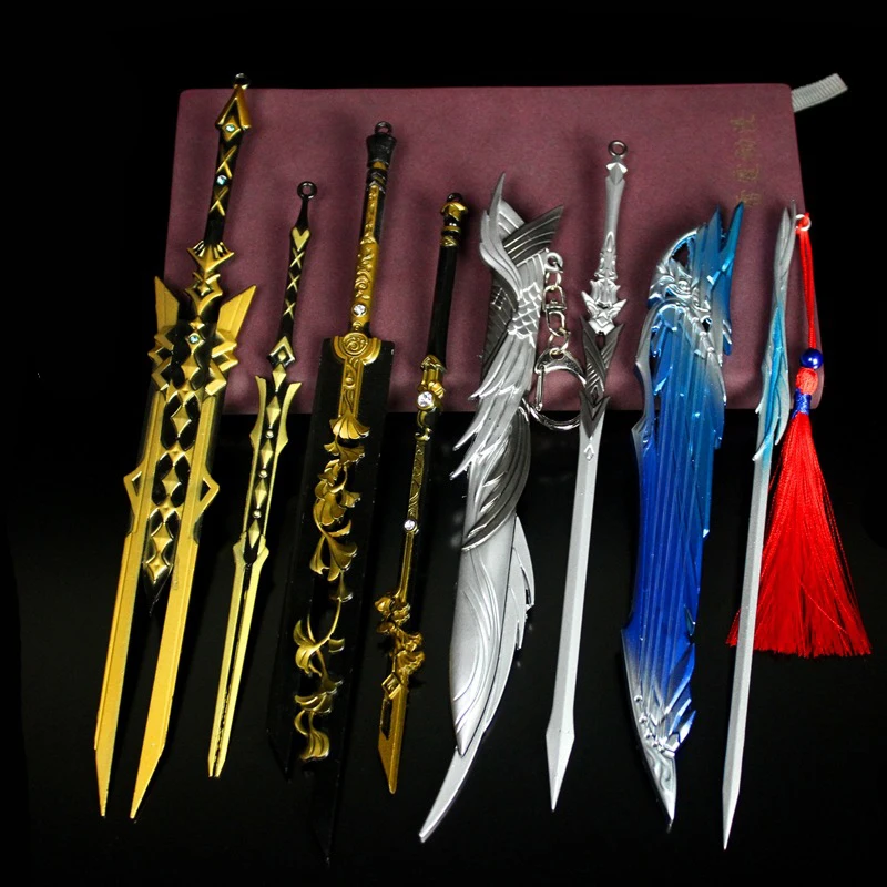Alloy sword weapon model decoration Chinese ancient sword role-playing animation game peripheral keychain children's toys