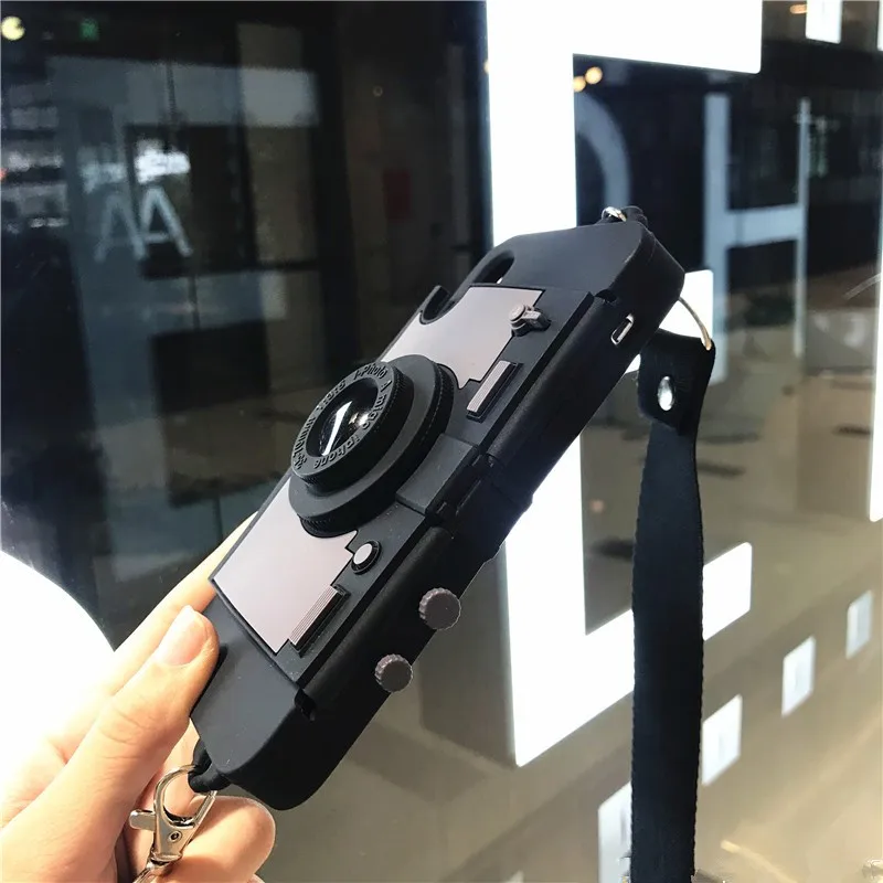 3D Ретро кошелек-камера Чехол-подставка для телефона для iPhone 11 pro Max XS MAX XR 7 8 plus 6 X Мягкая силиконовая задняя крышка с st