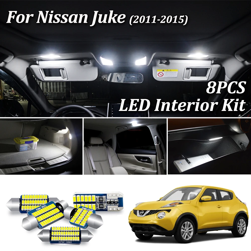 

8 шт., подсветильник ка для салона автомобиля 2011-2017 Nissan Juke F15