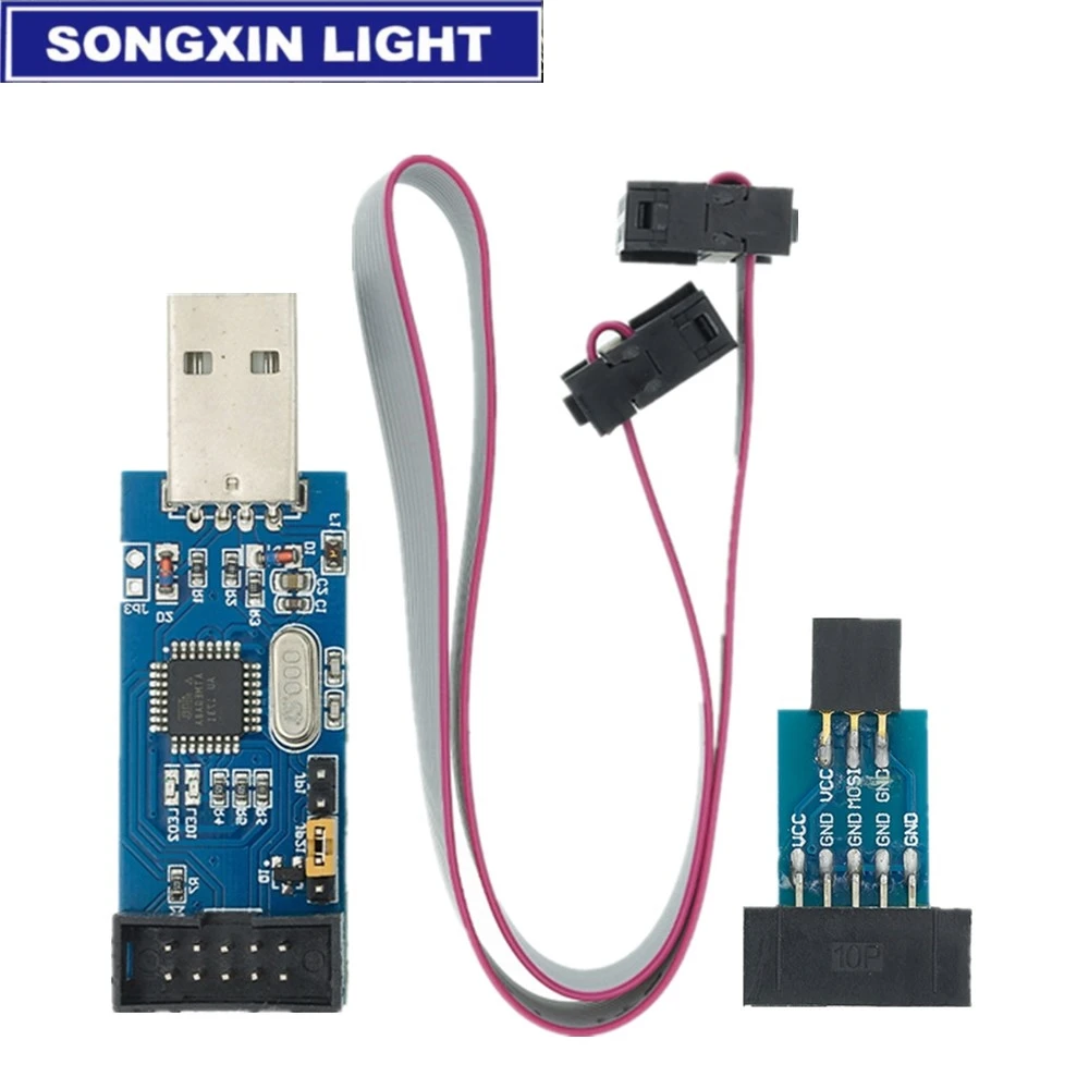 10 шт. 10Pin к 6 Pin плата адаптера + USBASP USBISP AVR программатор USB ATMEGA8 ATMEGA128 ATtiny/CAN/PWM модуль