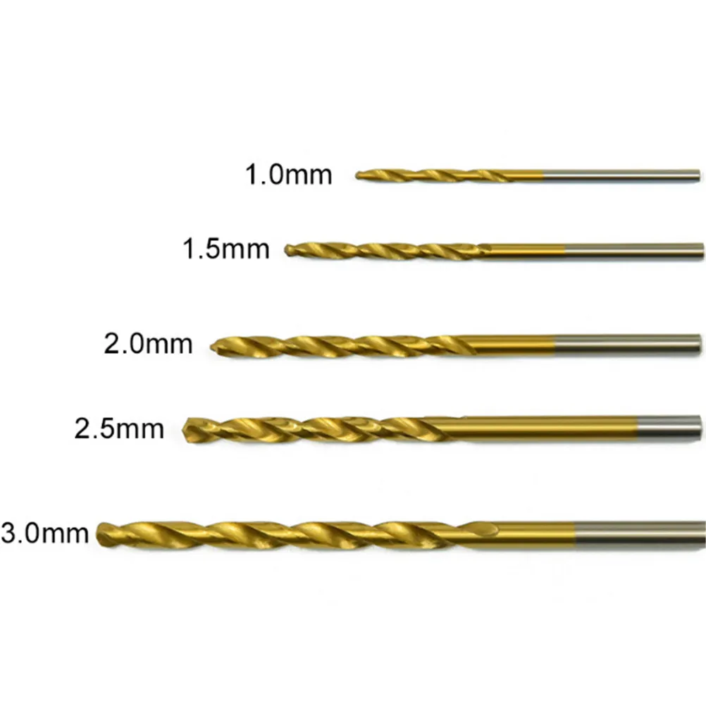 

High Speed Steel HSS Titanium Coated Drill Bit Set 1/4 Hex Shank Tungsten Carbide Twist Drill Bit Power Tool 1/1.5/2/2.5/3mm