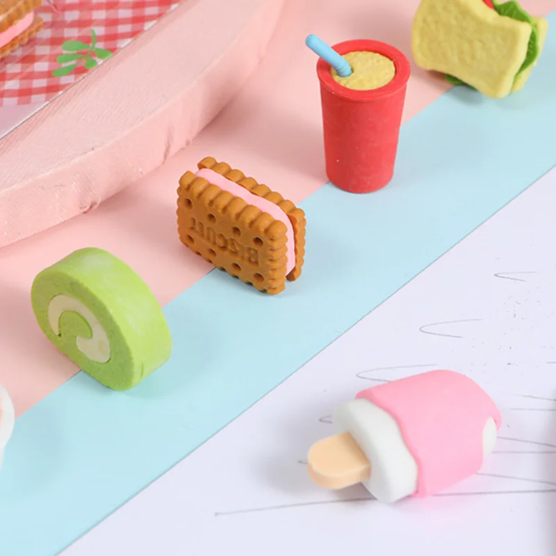 6 шт./набор резинки в виде сердца для девочек | Канцтовары офиса и дома